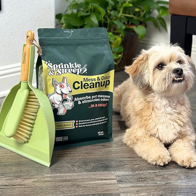 Dog Pee Cleaner | Pet Accident Cleanup Powder | Vomit Cleanup Kit for Hard Surfaces | Puppy Potty Training Aid | Dog Diarrhea Accident Absorbent | Non-Toxic Odor Remover-PawvioPets