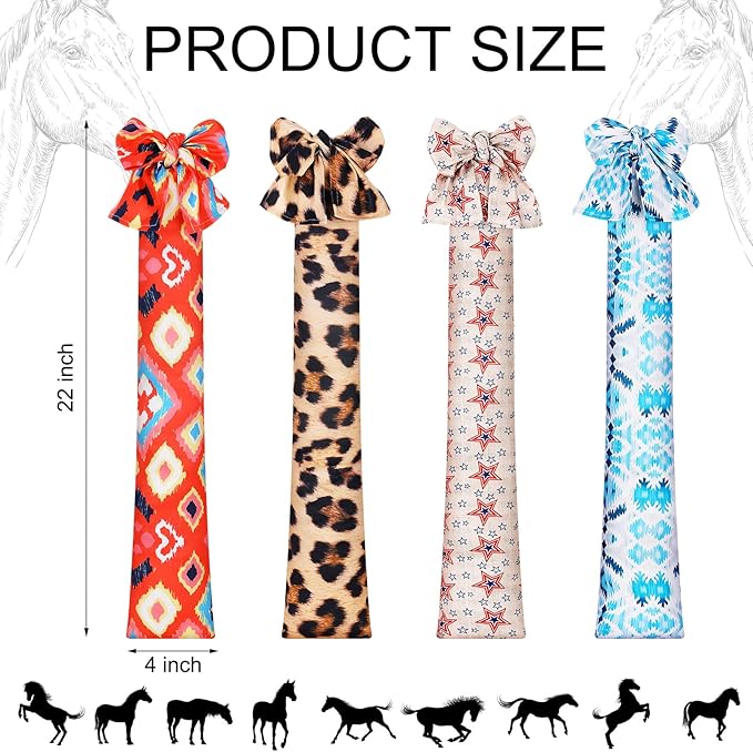 4 Pcs Horse Tail Bag Stretchy 22" Breathable with 2 Strands to Keep Clean and Protected Grooming Supplies-PawvioPets