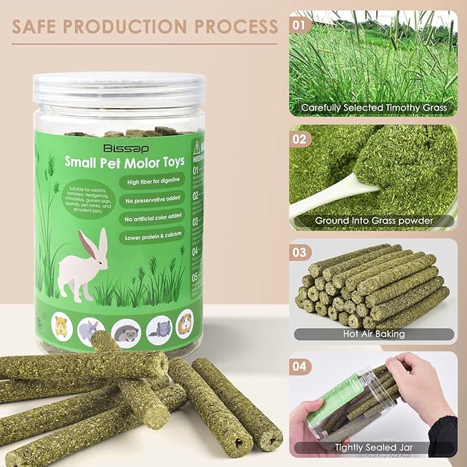 Bissap 76PCS Rabbit Chew Sticks, Mixed Natural Timothy Hay Flower Rose Dahlberg Daisy and Forget-me-not Chew Toys Treats for Bunny Chinchilla Guinea Pig Hamster and Other Small Pets Molar Snacks-PawvioPets