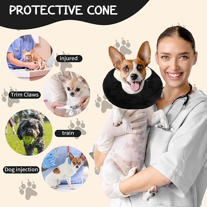 Adjustable cat Cone Collar Soft to Stop Licking After Surgery for Kitten, Alternative to Cone of Shame cat, Donut Cone for Cats, pet Elizabethan Collar (Penguin, Medium)-PawvioPets