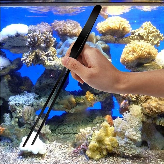 Aquarium Scissor Tweezers Spatula Tool - 4 in 1 Stainless Steel Aquatic Plants Aquascaping Tools Set for Fish Starter Kits & Aquariums Tank(Black)-PawvioPets