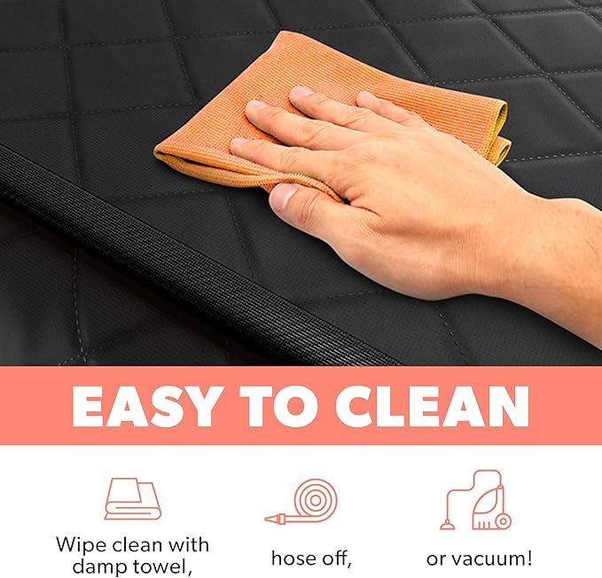 Active Pets Dog Car Seat Cover, Waterproof Front Seat Protector for SUV Truck Sedan, Pet Safety Travel Comfort System with Universal Fit, Black-PawvioPets