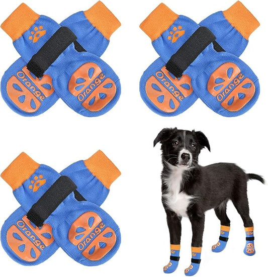 BEAUTYZOO Anti-Slip Dog Socks,Dog Shoes for Hot/Cold Pavement,Paw Protectors with Grips 3 Pairs for Puppy Small Medium Large Senior Old Dogs,Dog Socks to Prevent Licking and Hardwood Floor Protection-PawvioPets
