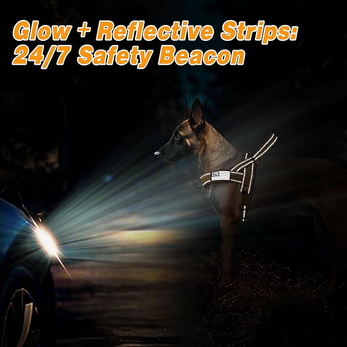 Forestpaw No Pull Dog Harness - Soft Flannel Padded Tactical Dog Vest Harness with Quick Release Buckle, Adjustable Reflective Pet Harness for Large Dogs Walking Training,Brown XL-PawvioPets