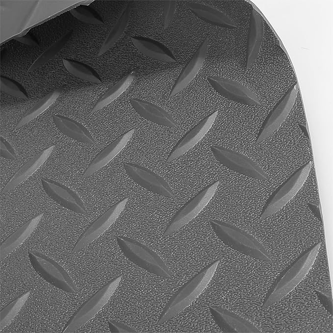 5Ft x 12Ft Rubber Flooring Mats 1.6mm Diamond Plate Flooring Roll 60sqft Rubber Trailer Garage Floor Mats Non-Slip Floor Protector Mat for Garage Warehouse Gym Basement-Gray-PawvioPets