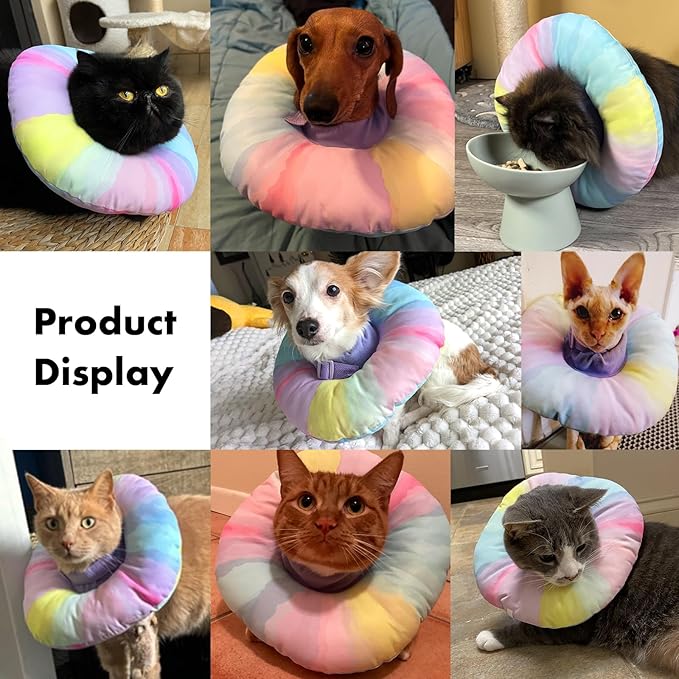 EWES Cat Cone Collar Soft L Size,Alternative Neck Cones to Stop Licking,Comfy Elizabethan Collars After Surgery Neuter,Donut Collar for Pet Cat Dog Kitten e Collar Recovery Shame-PawvioPets