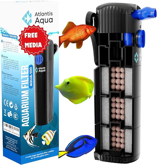 55 Gallon Fish Tank Filter to 100 Gallon Fish Tank Filter | Silent Fish Tank Filter | Large Fish Tank Filter | Submersible Aquarium Filter, 75 Gallon Fish Tank Filter, in Tank Aquarium Filter-PawvioPets