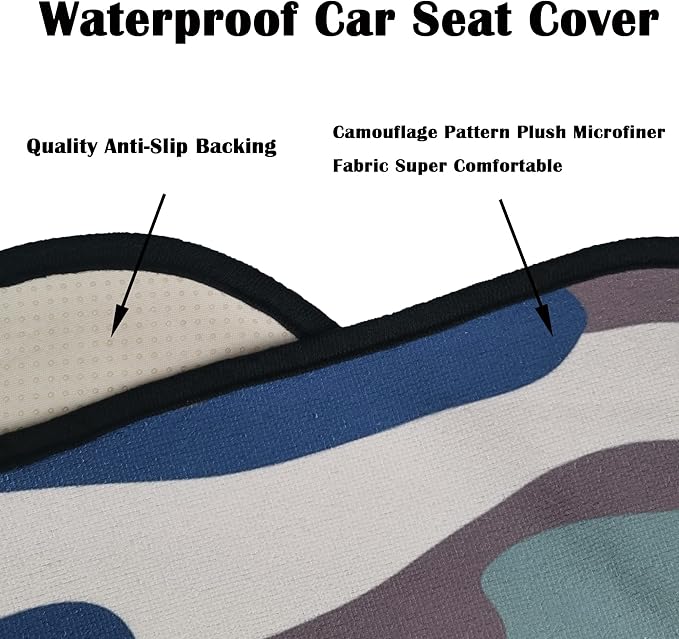 Car Seat Cover Protector Front Seats,for Gym Workout,Running,Swimming,Beach and Hiking,Waterproof Sweat Towel Bucket Seat Covers for Cars SUV Trucks (Camouflage, 1Pcs)-PawvioPets