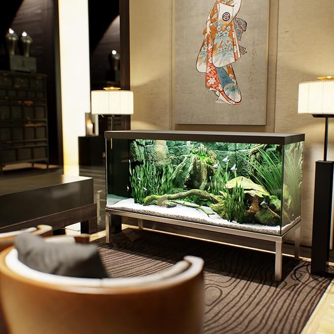 20 in X 60 in. Aquarium Stand | Industrial Style Aluminum Fish Tank Base with Open Frame Design-PawvioPets