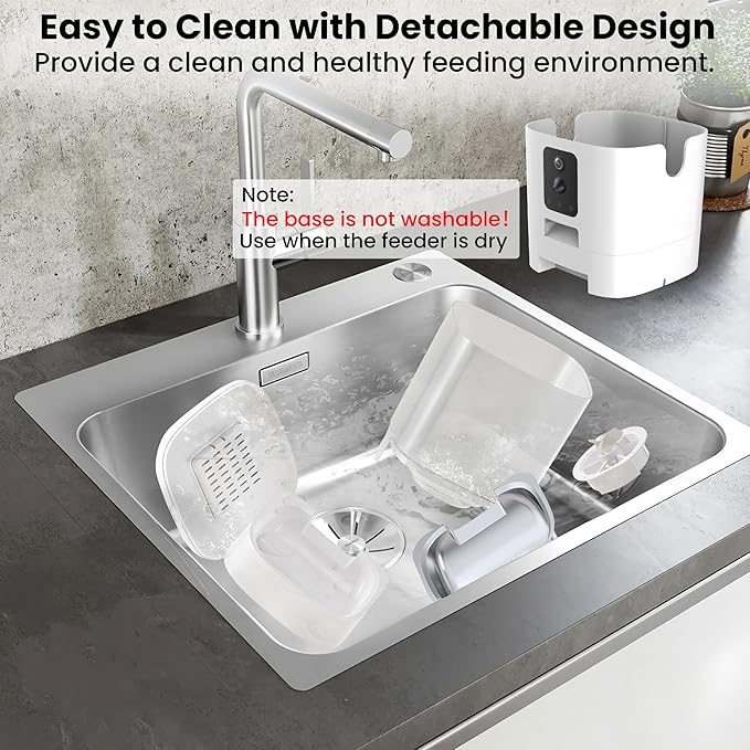 Automatic Cat Feeder with Dual Camera, 5G WiFi Pet Food Dispenser with 2-Way Audio, 2K HD Video with Night Vision, Easy APP Operation, AI Pet Motion Capturing, for Cat Dog Small Pet-PawvioPets