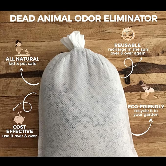 Dead Animal Smell Eliminator Pouch – Fragrance-Free, Reusable Deodorizer for Attic, Wall, Crawlspaces. Removes Decay Odor, Pet & Kid Safe, Extra Large, Covers Up to 375 Sq Ft.-PawvioPets