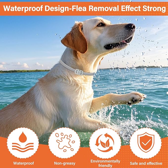 4 Pack Flea and Tick Collar for Dogs - 25" Adjustable Collar Fits Dogs, Long-Lasting 24-Month Protection for Small, Medium, and Large Dog – Waterproof Flea Tick Prevention-PawvioPets