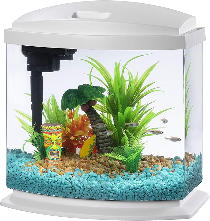 Aqueon LED MiniBow Aquarium Kit with SmartClean Technology, White, 2.5 Gallon-PawvioPets