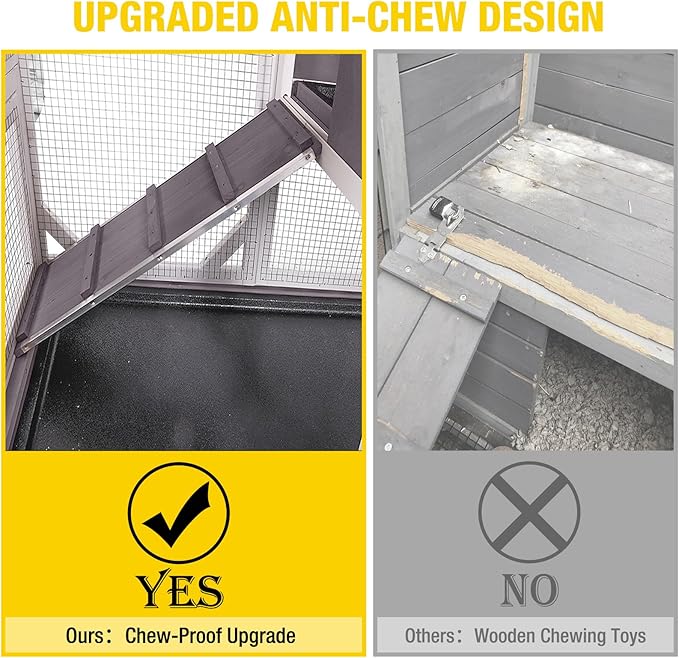 AIVITUVIN 2-Story Rabbit Hutch Indoor for 2-4 Rabbits & Guinea Pigs Wooden Small Animal Cage Guinea with Chew-Proof Design & Slide-Out Trays Bunny Cage with Lockable Wheels-PawvioPets