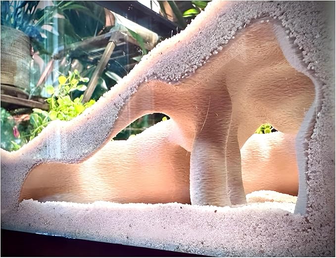 Aquarium & Terrarium Corner Cave – Faux Mangrove Root Hideout for Fish, Shrimp, Geckos, Snakes – Natural-Look Reptile Tank Decor in Textured Root Style (Desert Tan (Sand), 7.5''x7.5''x4'')-PawvioPets