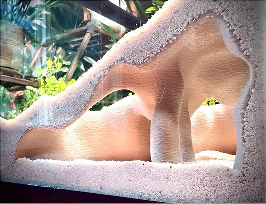 Aquarium & Terrarium Corner Cave – Faux Mangrove Root Hideout for Fish, Shrimp, Geckos, Snakes – Natural-Look Reptile Tank Decor in Textured Root Style (Desert Tan (Sand), 7.5''x7.5''x4'')-PawvioPets