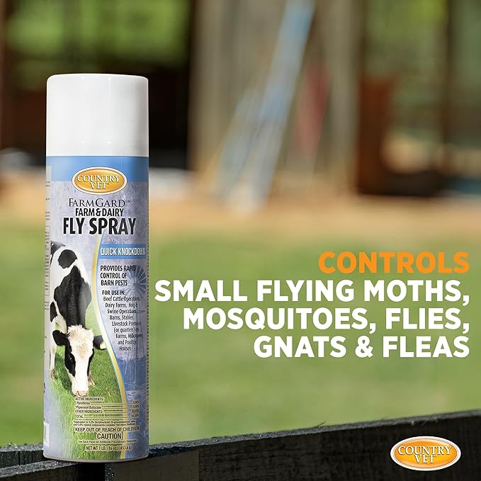 County Vet FarmGard Farm and Dairy Fly Spray -16 oz - (Case of 6) - 349316CVB - Provides Rapid Control of Barn Pests-PawvioPets