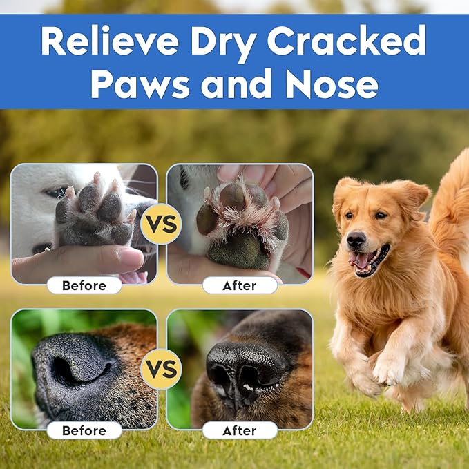 Dog Paw Balm, Moisturizer & Protection for Cracked Dry & Damaged Paws, Nose & Elbows Natural Lick Safe Dog Nose Balm-PawvioPets