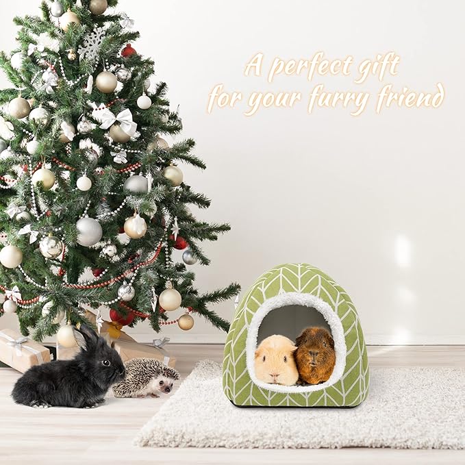 2 Pack Guinea Pig Hideout Bed Rabbit House Cave Accessories Cozy Hide-Out for Bunny Hedgehog Ferret Chinchilla&Other Small Animals-PawvioPets