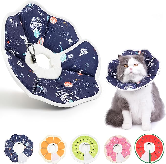 Cat Cone Collar Soft, Waterproof Cat Recovery Collar After Surgery, Adjustable Pet Donut Collar, Safety Elizabethan Collar to Prevent Licking Wounds for Kittens, Pet Cone Alternative-PawvioPets