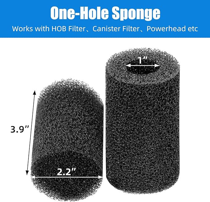 AQUANEAT 6-Pack Pre-Filter Sponge for Aquarium Shrimp Fry Fish Tank Filter 1” Intake, Replacement Foam Cover-PawvioPets