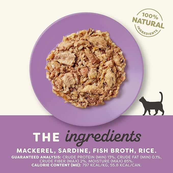Applaws Natural Wet Cat Food in Broth, Limited Ingredient Canned Wet Cat Food, No Additives, Made with Natural Ingredients, Mackerel & Sardine in Broth (24 x 2.47oz Cans)-PawvioPets