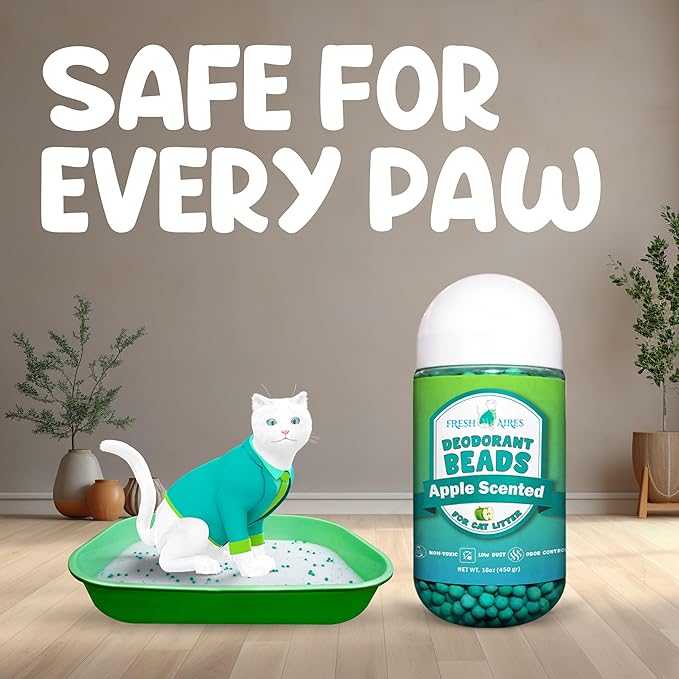Deodorant Beads - Area Deodorizer for Cat Litter Boxes, Low-Dust, Non-Toxic, Superior Odor Control, Pet-Safe, Cleaner Air-PawvioPets