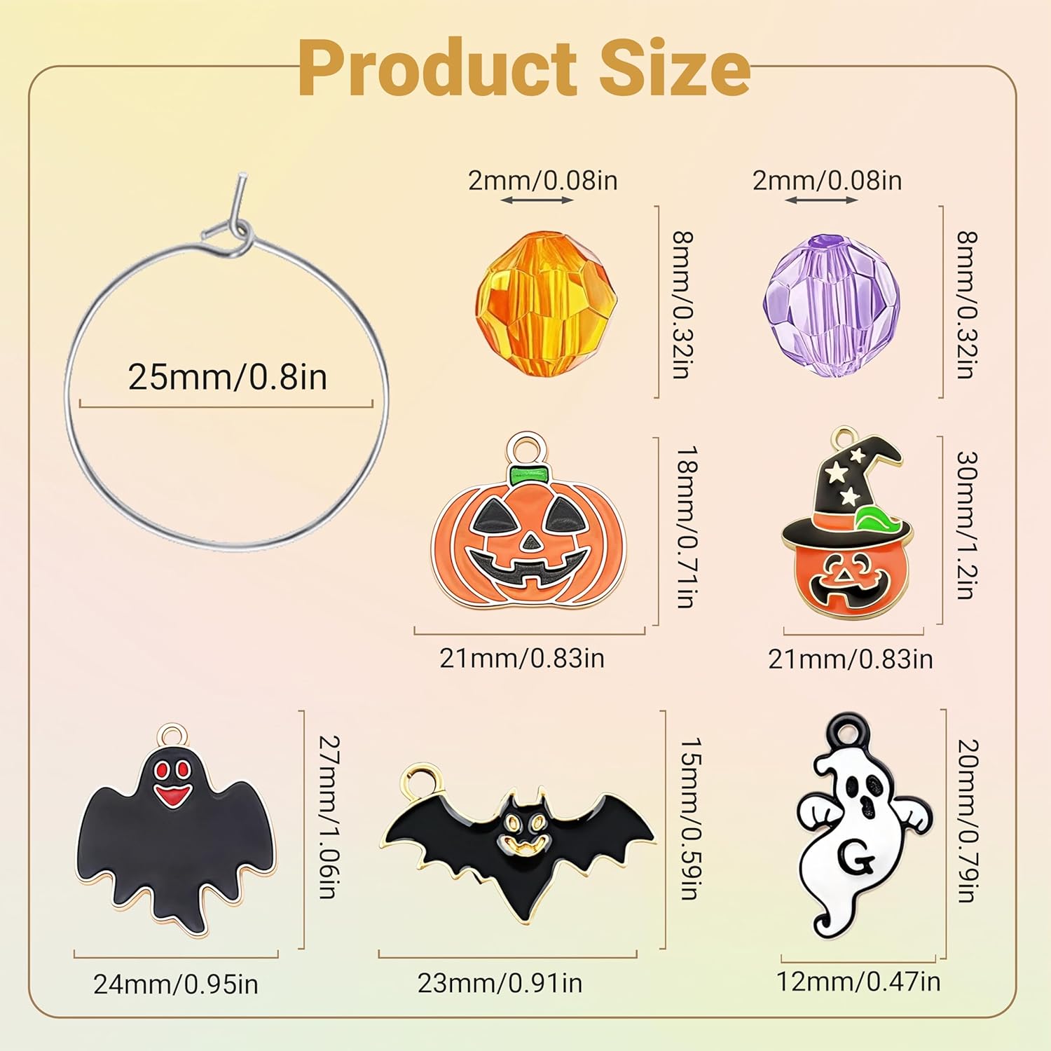 50 Sets Wine Glass Charms, Wine Charms for Stem Glasses, DIY Reusable Drink Markers for Weddings & Bachelorette with Alphabet Beads