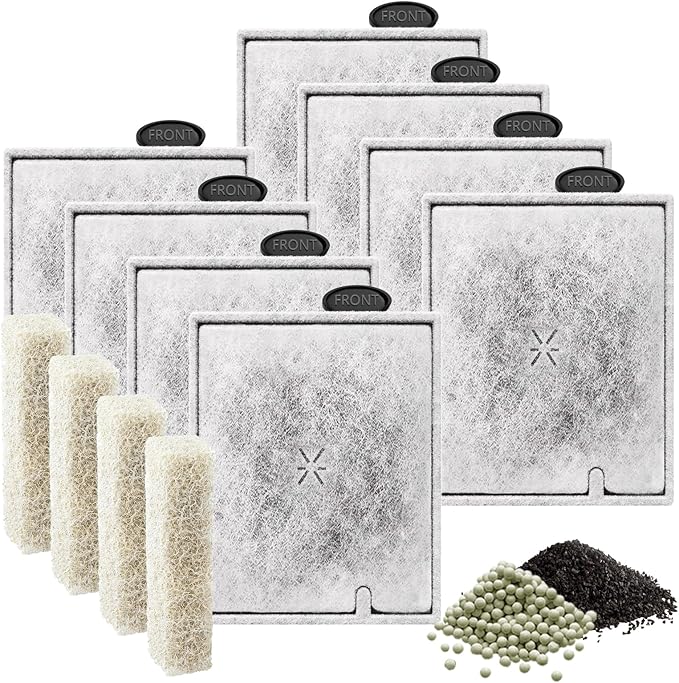 8 Pack Large Filter Cartridges Compatible with Aqueon QuietFlow Filter LED PRO Size 20,30,50,75/Power Filter Size 20,30,50,55/75, E Internal Size 40 Canister Filter-PawvioPets