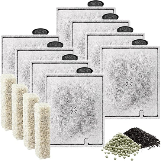 8 Pack Large Filter Cartridges Compatible with Aqueon QuietFlow Filter LED PRO Size 20,30,50,75/Power Filter Size 20,30,50,55/75, E Internal Size 40 Canister Filter-PawvioPets