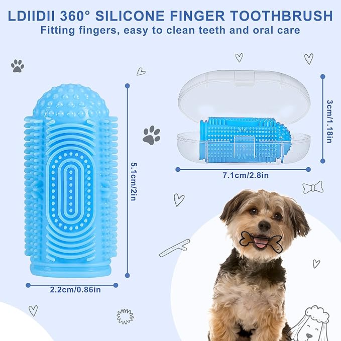 Dog Tooth Brushing Kit Dog Toothbrush 4 Pack Dogs Finger Toothbrush for Dogs Teeth Cleaning & Dental Care,Dogss Tooth Brush Puppy Tooth Brushing-PawvioPets