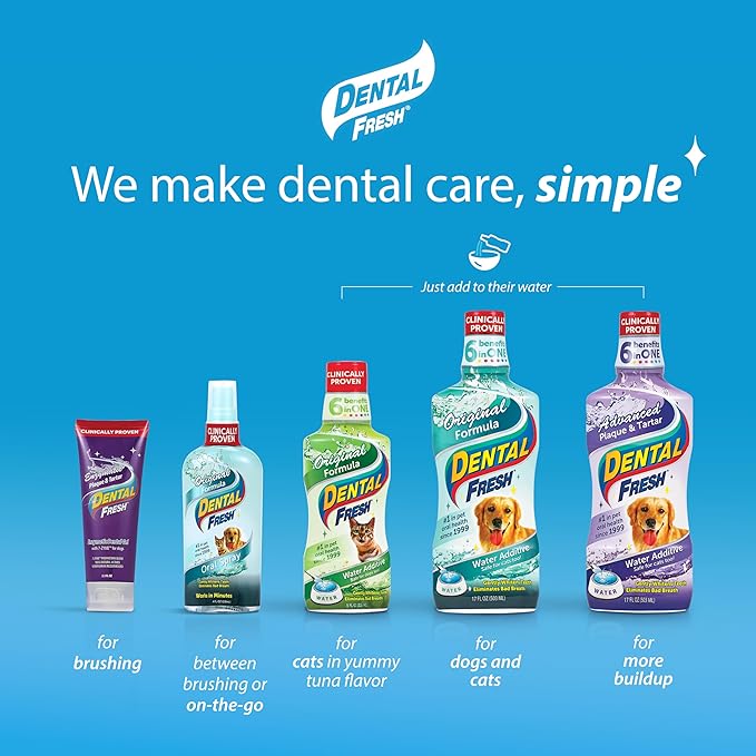 Dental Fresh Oral Spray for Dogs and Cats, Eliminates Bad Breath and Protects Their Teeth & Gums, 4 Fl Oz.-PawvioPets