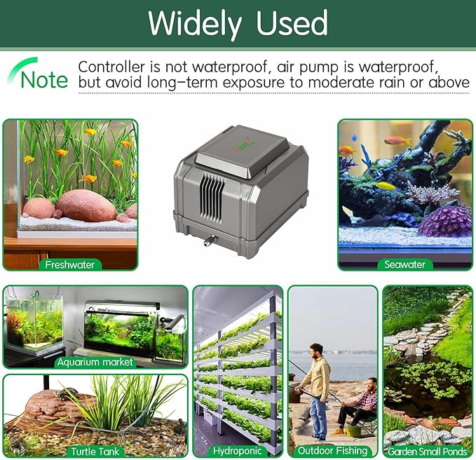 hygger Aquarium Air Pump 10W/15W 0.025Mpa/0.03Mpa Powerful Adjustable Fish Tank Air Pump 4 Outlets Oxygen Aerator for Medium Large Fish Tank Up to 1000 Gallon,Samll Pond,Hydroponics,Commercial Use-PawvioPets