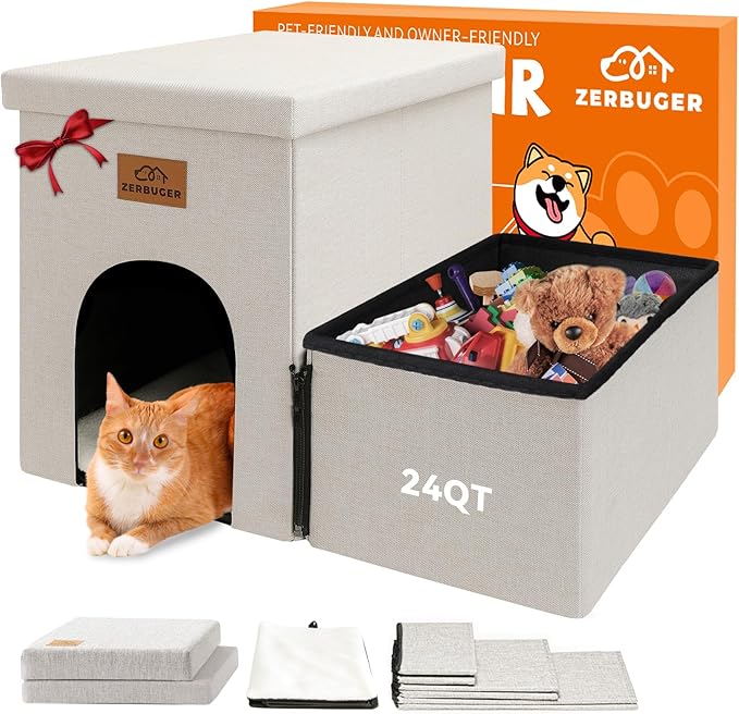 Dog Stairs with Condo 15" H, 2-Step Wider Dog Steps for Small/Medium/Large Old Dogs Cats, Folding Sturdy Storage Pet Stairs Climbing Bed Couch, Ramp for Car Hold Up to 150 lbs, Beige-PawvioPets