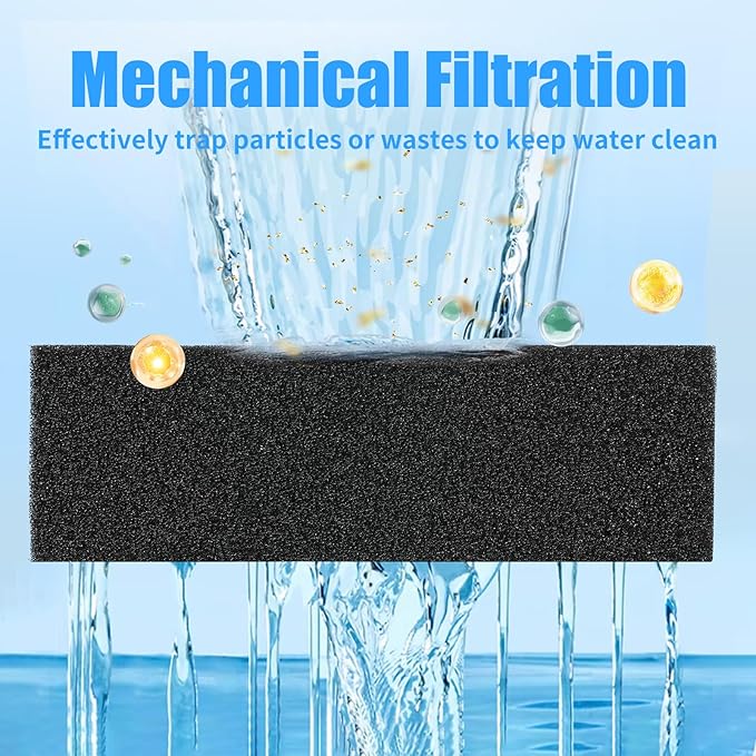 AQUANEAT 2 Pack Aquarium Bio Sponge Filter Media Pad Cut-to-Size Open Cell Foam Sheet for Fish Tank Sump (7.5" x 4.7" x 2.75")-PawvioPets