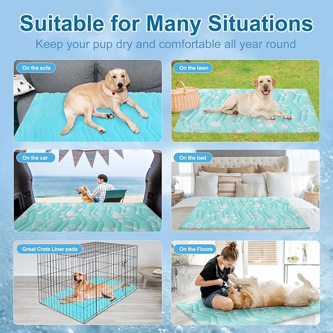 BEAUTYZOO Upgrade Dog Cooling Mat Extra Large, Reversible Self-Cooling Mat for Dogs, Thicken Pet Ice Cool Pad Blanket for Summer Kennel Sofa Bed Floor Car Seat, Machine Washable&Foldable, 36"x23"-PawvioPets