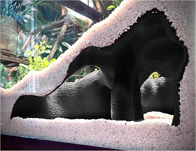 Aquarium & Terrarium Corner Cave – Faux Mangrove Root Hideout for Fish, Shrimp, Geckos, Snakes – Natural-Look Reptile Tank Decor in Textured Root Style (Charcoal, 7.5" x7.5''x4)-PawvioPets
