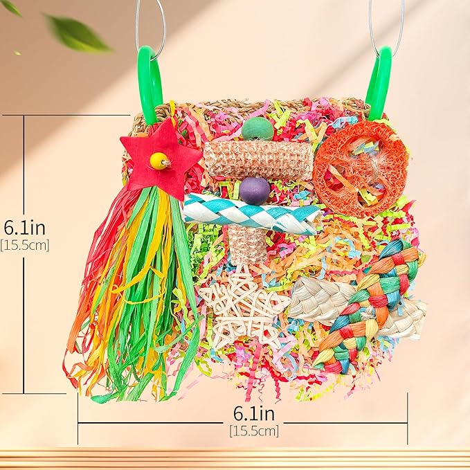 Bird Toys For Cockatiels, Tyotrbs Bird Toys For Conures Parakeet Toy BirdsToy For Parrots Birds Foraging Toy ParrotToys BirdCage Accessories Lovebird Cage Accessories for Small Birds-PawvioPets