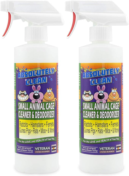 Amazing Small Animal Cage Cleaner, Just Spray/Wipe, Easily Removes Messes & Odors - Hamster Cages, Mice, Rat Cage, Guinea Pig Cage, Rabbit Cage, Ferret Cage, Dog Cage - USA Made-PawvioPets