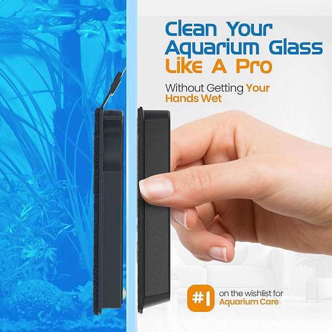 FL!PPER Flipper Cleaner Float - 2-in-1 Floating Magnetic Aquarium Glass Cleaner - Fish Tank Cleaner - Scrubber & Scraper Aquarium Cleaning Tools - Floating Fish Tank Cleaner, Nano-PawvioPets