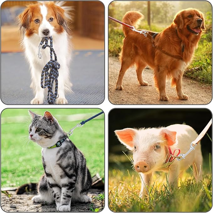 ERKOON 3.5 inch Double Ended snap Hooks,110lbs Metal Clips Load Capacity Zinc Alloy Double Sided Clips Heavy Duty Trigger Snap for Dogs Leashes/Water Bucket/Horse Feed/Hammocks Bolt snap-PawvioPets