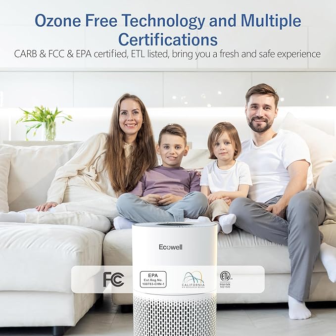 Air Purifiers for Home Large Room Cover 1640 sq.ft, Air Purifiers for Bedroom H13 True HEPA Filter Air Cleaner to Removes 99.97% Mold Pollen Smoke Pet Dander Dust Odor, ECOWELL Model: EAP360-PawvioPets