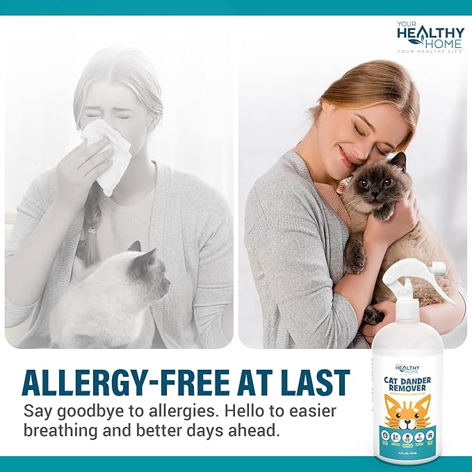 Cat Dander Remover Aloe Vera Free- Pet Dander Allergy Reducer Relief Dry Skin Spray for Cats and Humans| Cruelty-Free & Made in USA (1 Pack)-PawvioPets