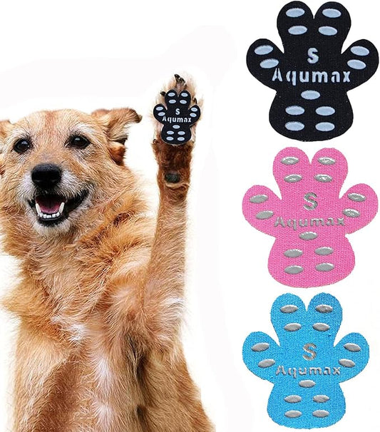 Dog Paw Protector Gripper Traction Pads,Dog Paw Covers,Foot Stickers in Summer Hot/Winter Cold Pavement,Dog Shoes Booties Socks Replacement,12 Sets (48 pcs) S Multicolor-PawvioPets