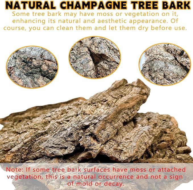 BNOSDM Reptile Terrarium Bark Substrate Bedding Tortoise Natural Cork Bark Reptile Climbing Mat Habitat Decor for Lizard Snake Spiders Hermit Crabs Tarantula Geckos Bearded Dragons (0.7 LB)-PawvioPets