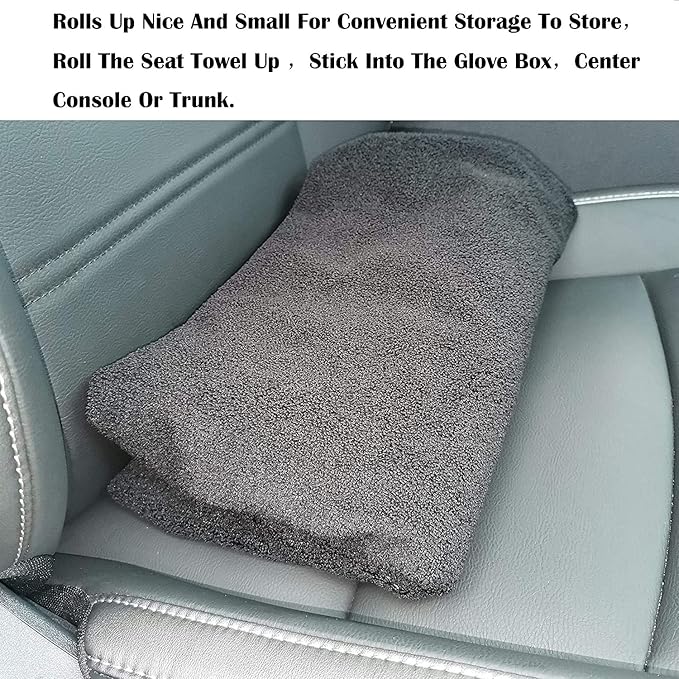 Car Seat Cover Protector Front Seats,for Gym Workout,Running,Swimming,Beach and Hiking,Waterproof Sweat Towel Bucket Seat Covers for Cars SUV Trucks (Grey, 2Pcs)-PawvioPets