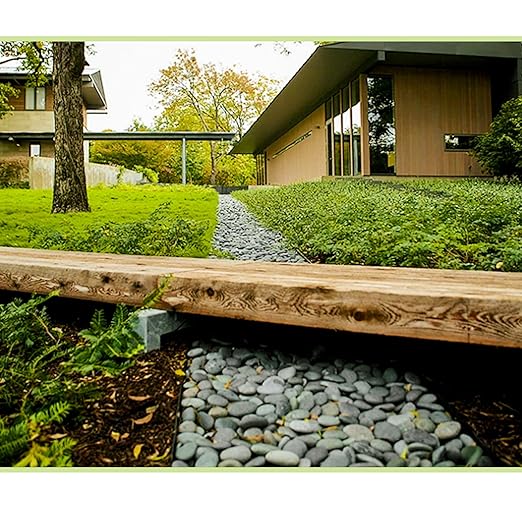 2.4LB River Rocks,Mexican Beach Pebbles for Plants,Potting,Garden Landscape Stone Paving Stone Grey 1Inch - 2Inch-PawvioPets