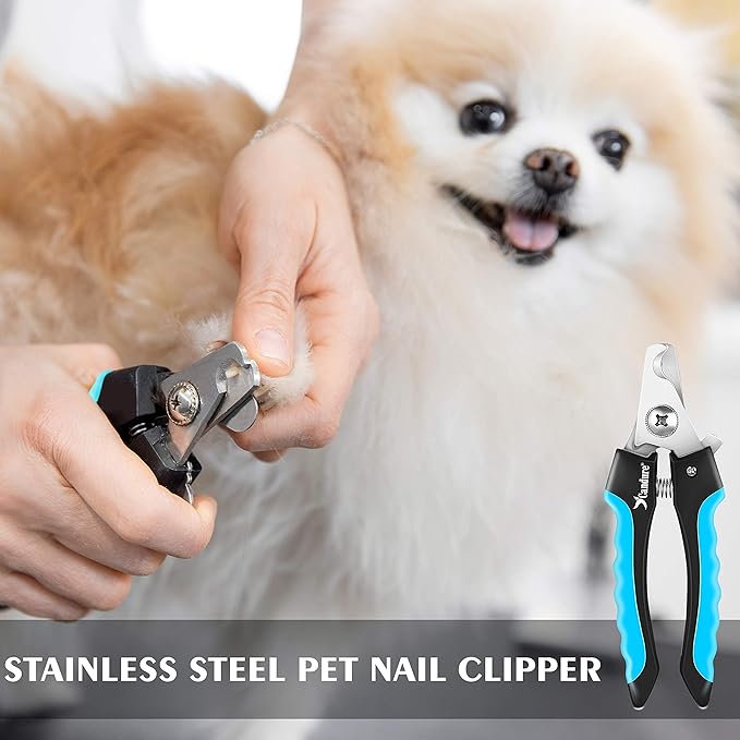 Candure Dog Nail Clippers and Trimmer with Safety Guard to Avoid Over-Cutting Toe Nails Professional Grooming Pet Nail Clipper with Nail File for Small Medium-Large Breeds-PawvioPets