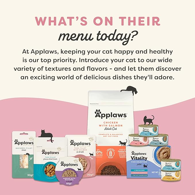 Applaws Vitality Wet Cat Food in Broth, Natural Canned Cat Food, Wet Food for Cats with Added Vitamins and Minerals, Grain and Carrageenan Free, Tuna Fillet & Shrimp in Broth (24 Count, 2.47 oz Cans)-PawvioPets