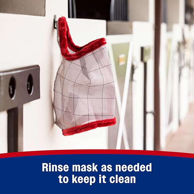 Farnam SuperMask II horse fly mask without ears, extended coverage, protects eyes from insects and debris, adjustable throat latch, Average Horse Size-PawvioPets